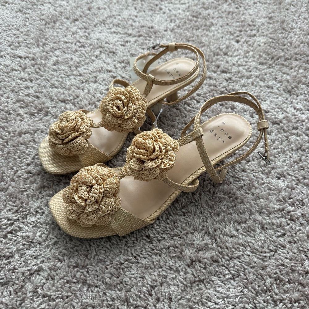 a new day Gold Floral Sandals